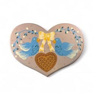 Heart-Shaped Wall Art with Blue Birds and Yellow Accents